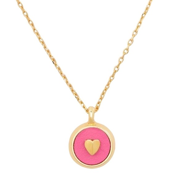 KATE SPADE • Pink Watermelon Leather Heartful Necklace - Picture 1 of 3